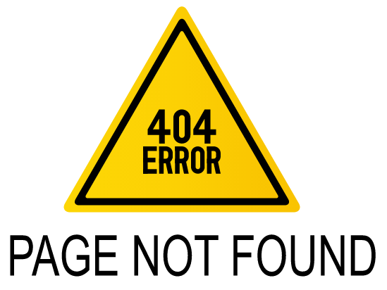 Error 404, Page not found.